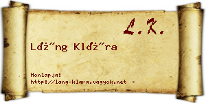 Láng Klára névjegykártya