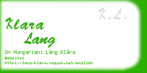 klara lang business card