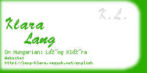 klara lang business card